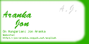 aranka jon business card